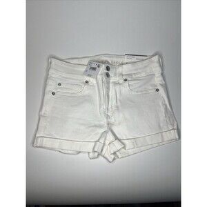 American Eagle High Rise Shortie Denim Shorts White Size 8 29W NWT